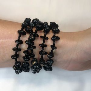 Black Beaded Bracelet